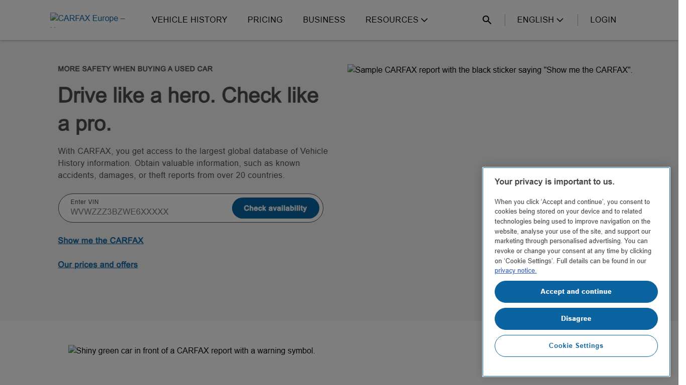 Check car by VIN & get the vehicle history | CARFAX