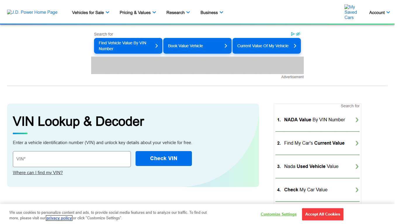 VIN Lookup & Decoder | Decode Your Vehicle Identification Number