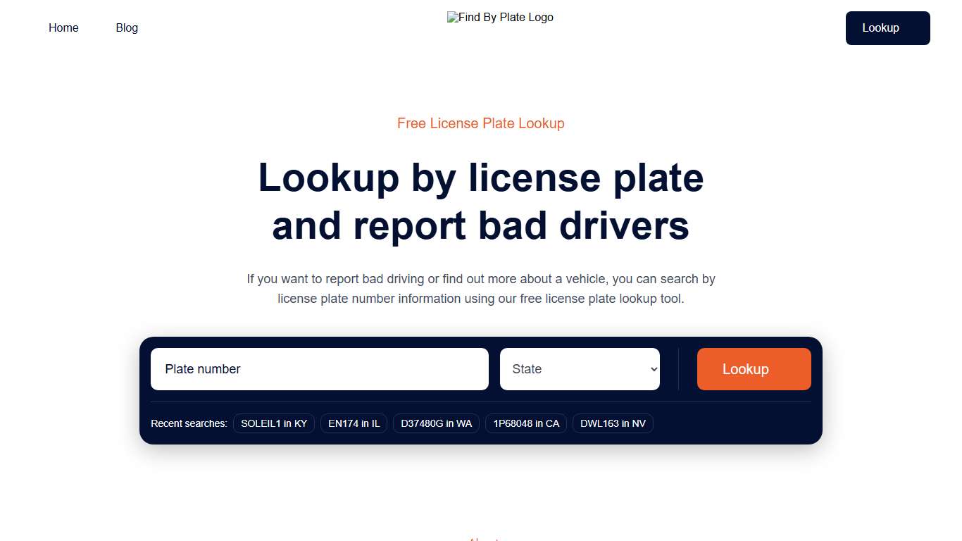 Free License Plate Lookup and Report Bad Drivers